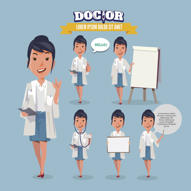 聪明的医生呈现在各种行动载体图片下载