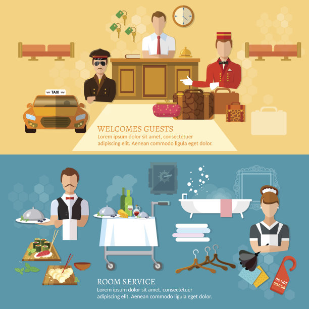 酒店服务标语酒店员工图片下载