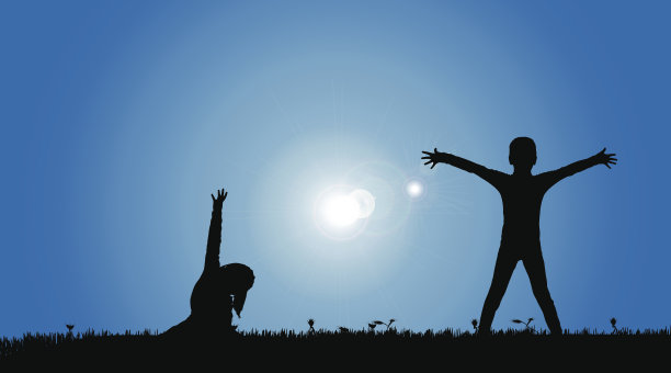 矢量剪影的兄弟姐妹。图片下载