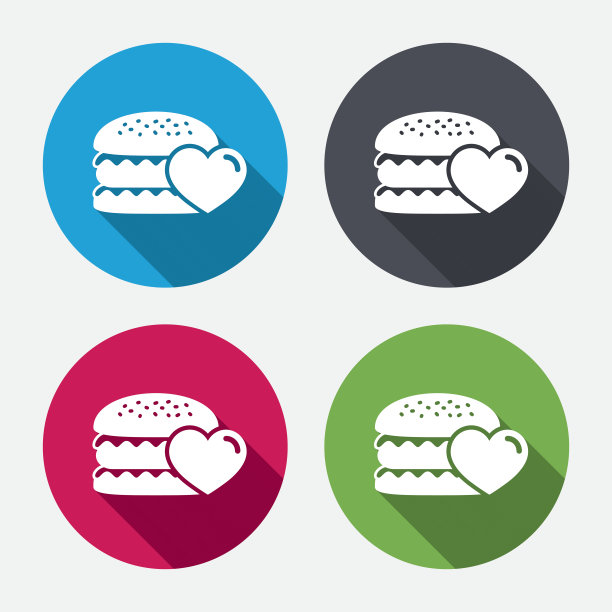 汉堡图标。汉堡食品标志图片下载