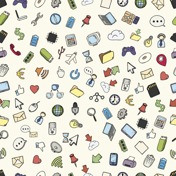 手绘网页和电脑图标图片下载