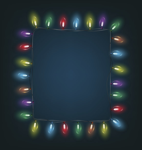 led圣诞灯像框架上的蓝色图片下载