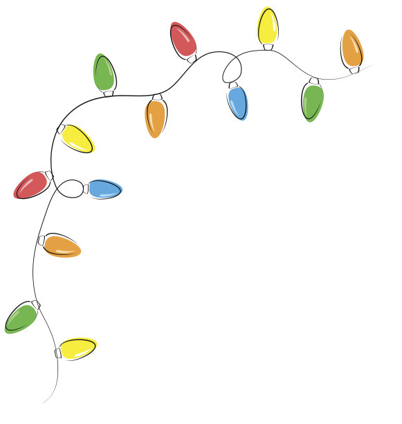 单调的圣诞彩灯在白色的孤立图片下载