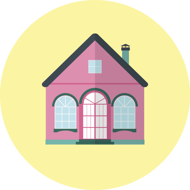 房屋矢量图标，扁平设计，建筑地产图片下载