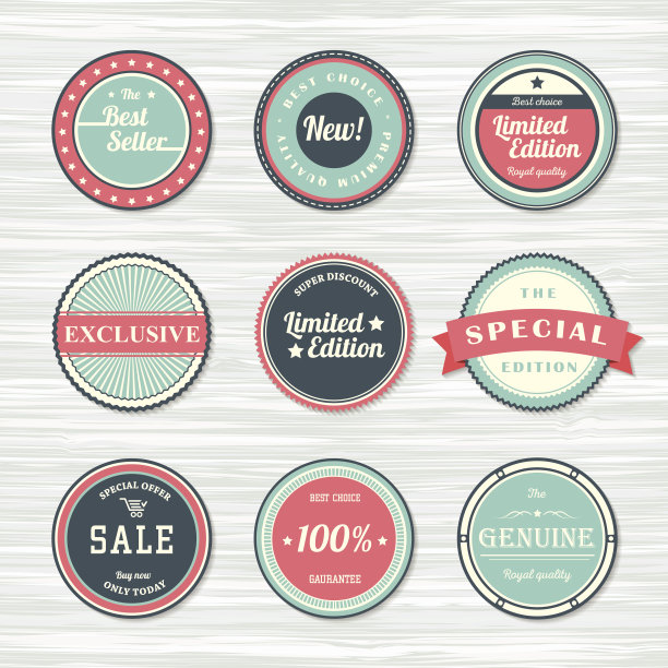 复古标签集:新的，限量版，独家，销售。图片下载
