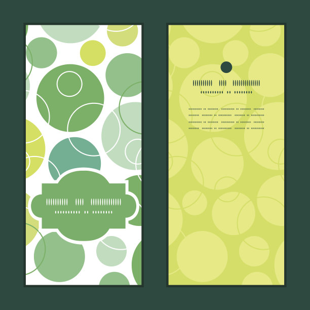 向量抽象绿色圆圈垂直框架图案邀请贺卡图片下载