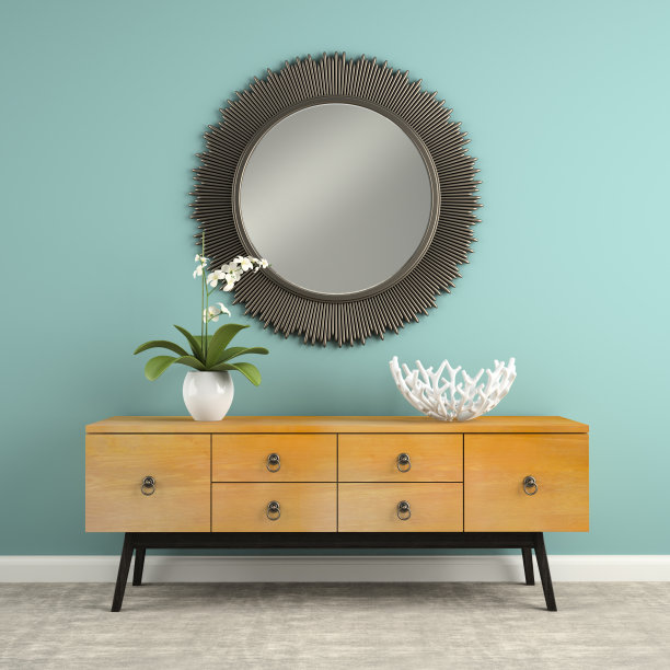 部分室内与时尚的consol 3D渲染图片下载