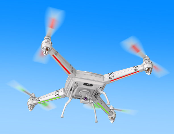 蓝天背景下的无人机图片下载