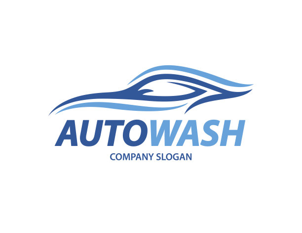 汽车洗车设计与抽象的跑车轮廓图片下载