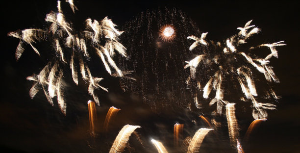 白色的烟花像飞翔的小鸟图片下载