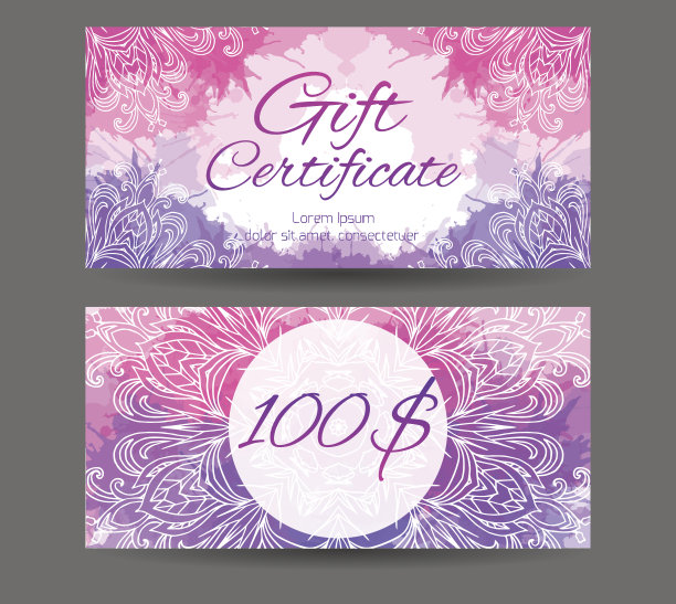 瑜伽馆、水疗中心、按摩院、美容院等样板礼券。图片下载