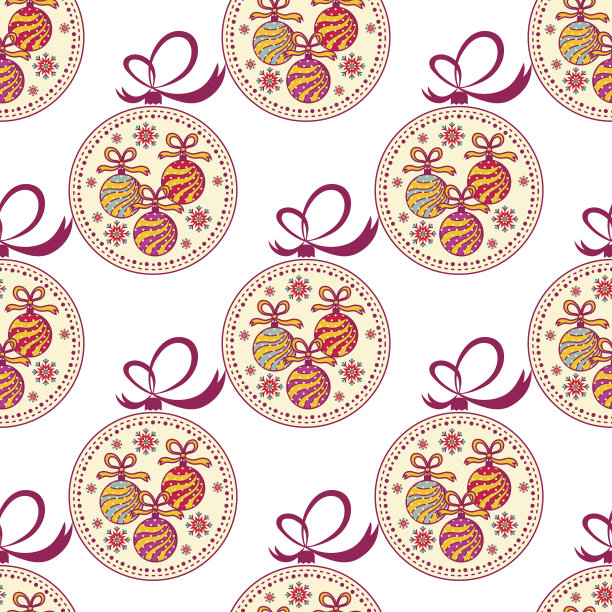 无缝图案与圣诞装饰图片下载