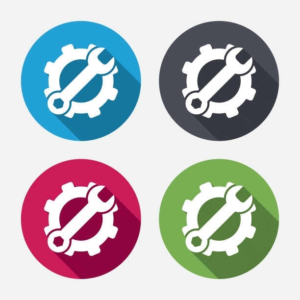 服务图标。带齿轮标志的扳手钥匙图片下载