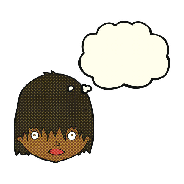 卡通盯着女人的思想泡泡图片下载