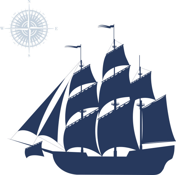 帆船孤立在白色背景上图片下载