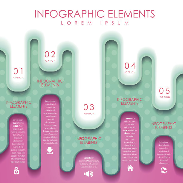 丰富多彩的创意融风格信息图元素图片下载