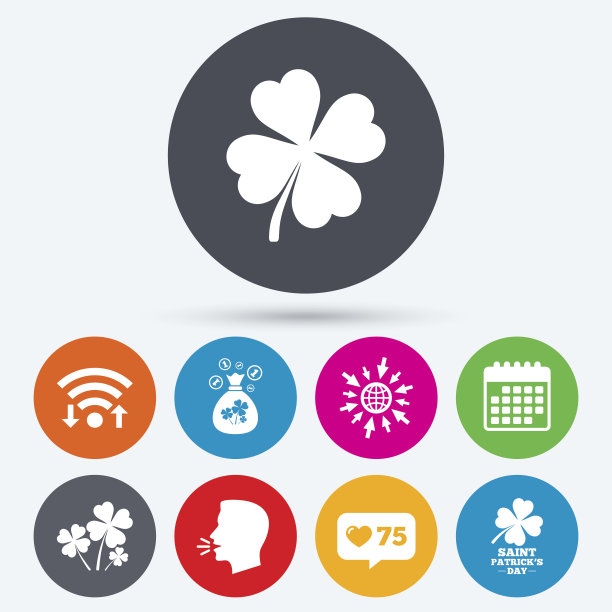 圣帕特里克节图标。装硬币的钱袋。图片下载