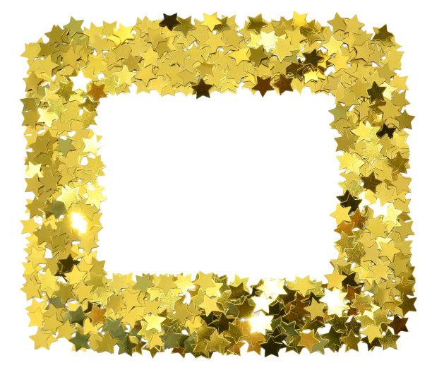 框架与箔金色星星。分散的恒星。自然挫败纹理。图片下载