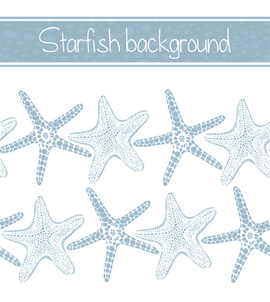 矢量背景与手绘海星图片下载