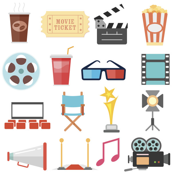 电影和电影图标集图片下载