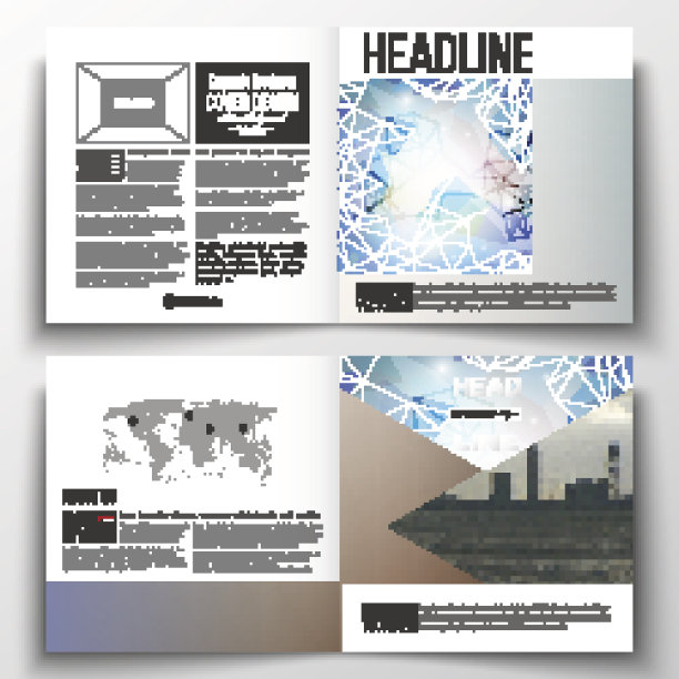 为宣传册、杂志、传单制作年度报告业务模板图片下载