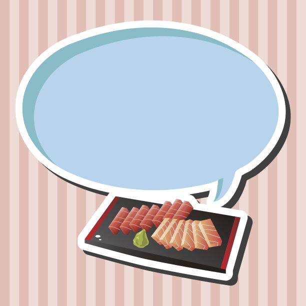 日本料理主题生鱼片元素向量，eps图片下载