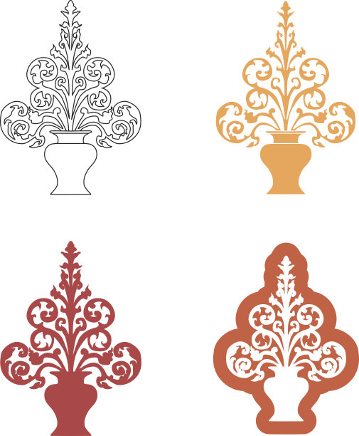 一套缸线泰国艺术插图。图片下载