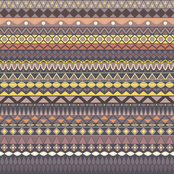 色彩缤纷的部落复古民族无缝图案素材图片