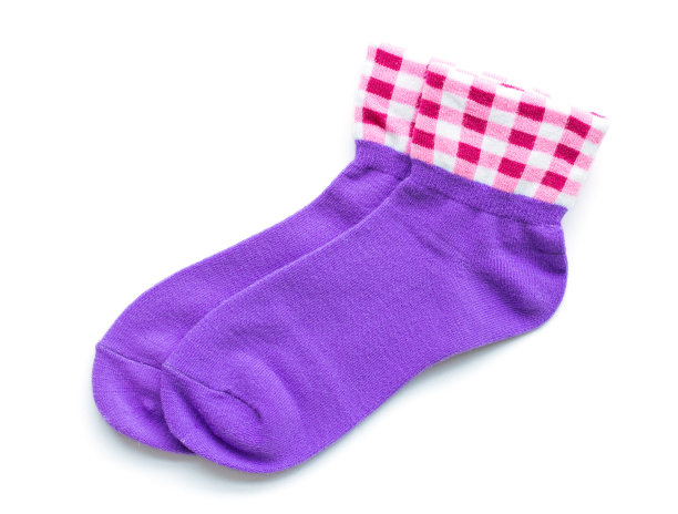 蓝色条纹袜子孤立在白色图片下载