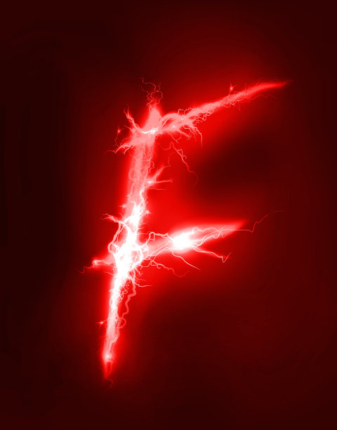 由红色电灯制成的字母图片下载