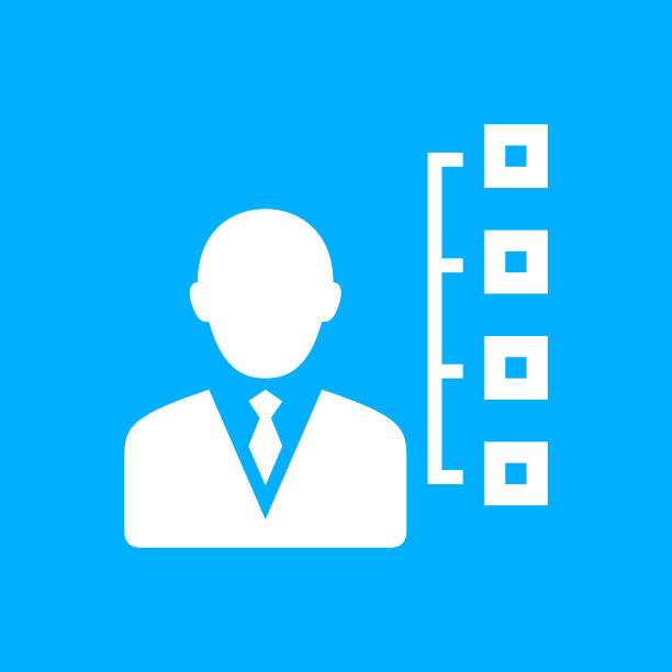 商人图标上的蓝色背景。——光滑的系列图片下载