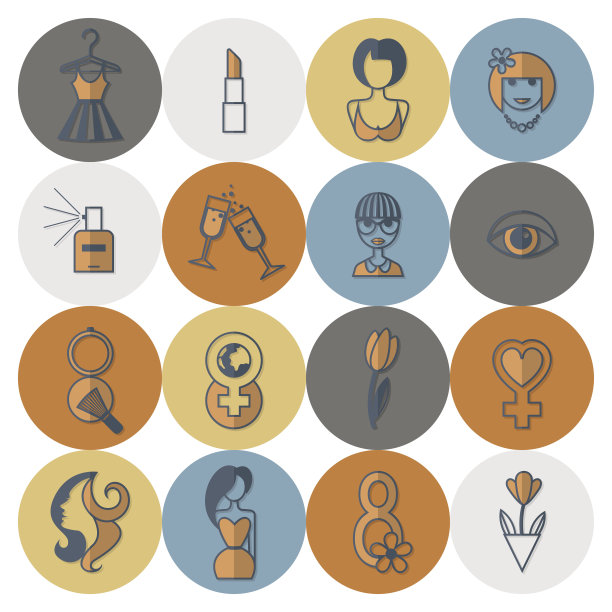 妇女节图标集图片下载