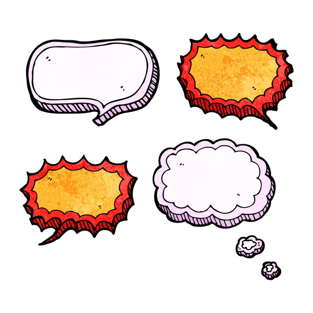 卡通语言泡泡和思想云图片下载