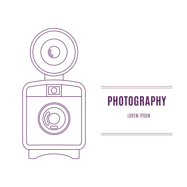 旧相机品牌标识元素，孤立在白色背景图片下载