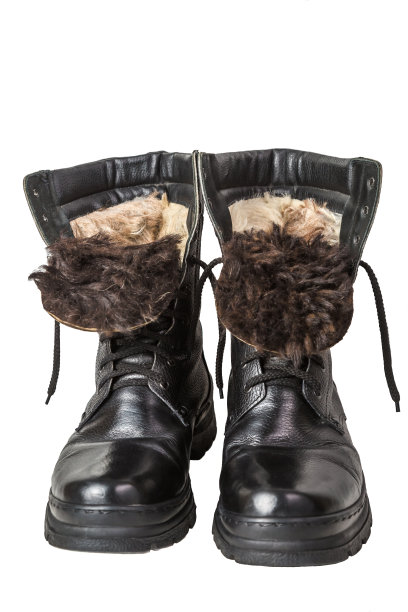 绝缘战斗靴隔离在白色背景图片下载