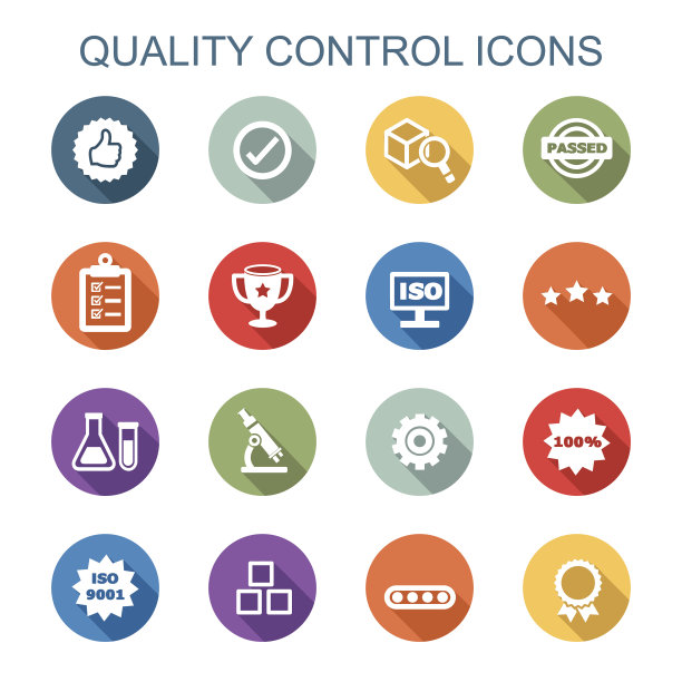 质量控制长阴影图标图片下载