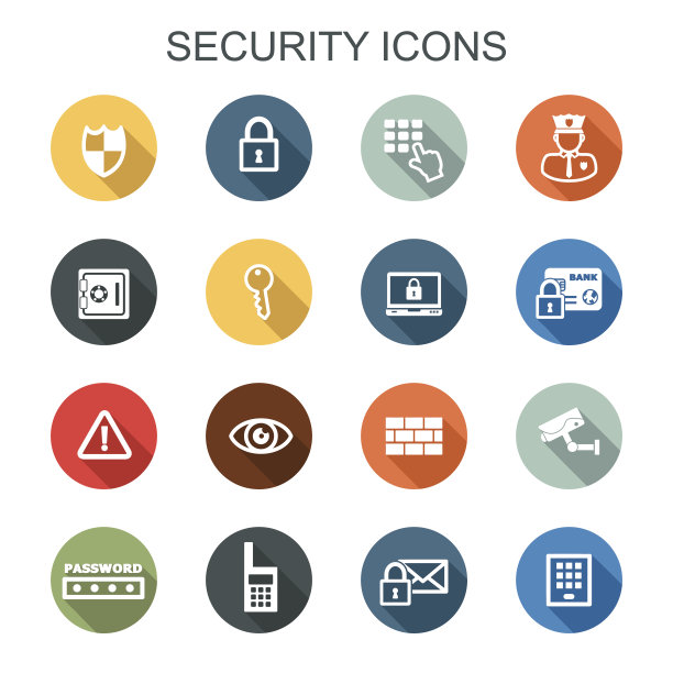 安全长阴影图标图片下载