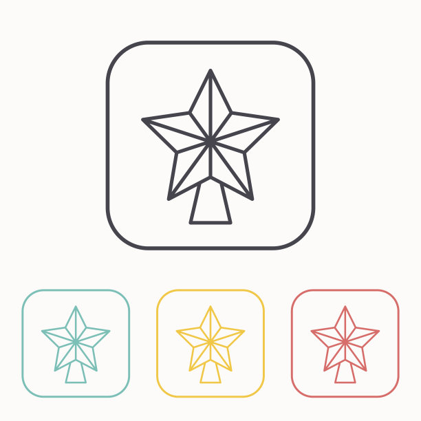 圣诞星星彩色图标合集图片下载