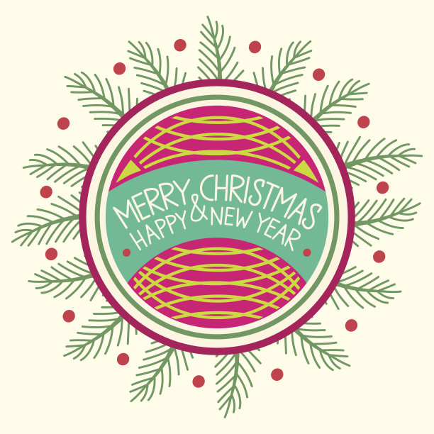 圣诞节安排冷杉树枝、线和球图片下载