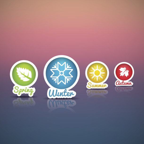 四季向量图标设置。图片下载