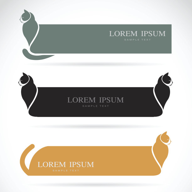 矢量图像的猫横幅图片下载