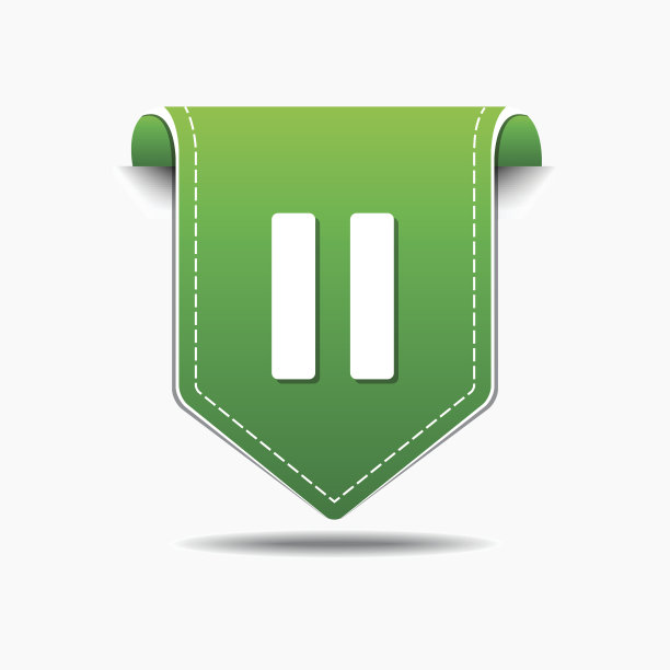 暂停绿色矢量图标设计图片下载