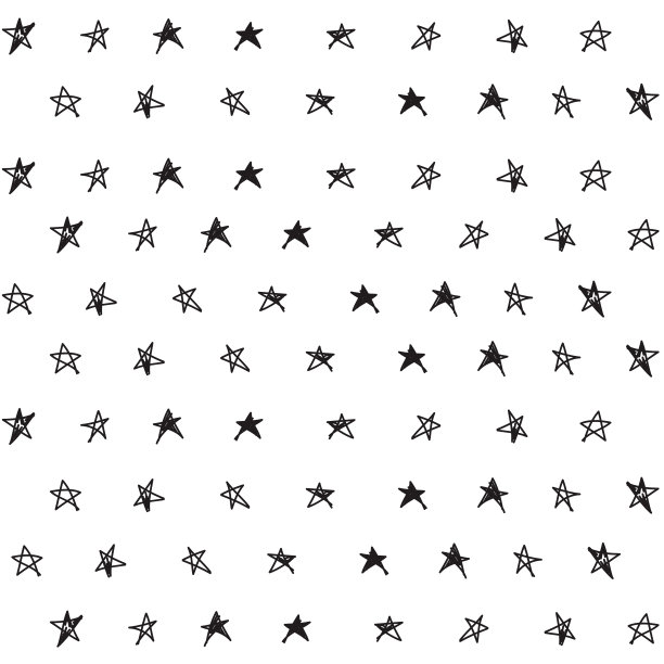 手绘涂鸦无缝模式与星星。图片下载