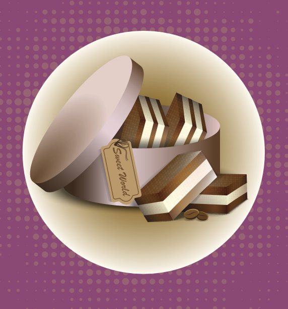 矢量插图巧克力在一个盒子图片下载