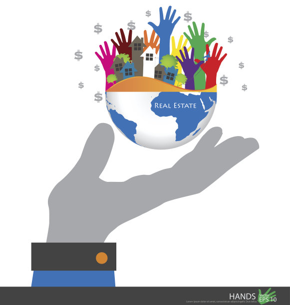 手握着地球。矢量插图。图片下载