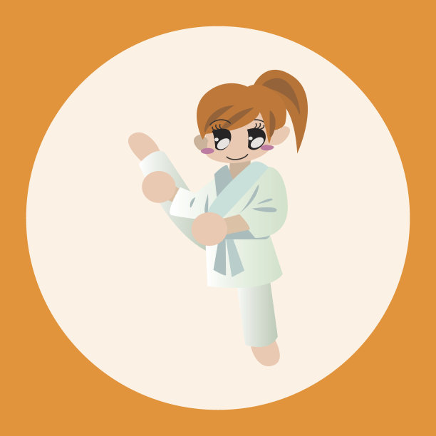 跆拳道主题元素向量，eps图片下载