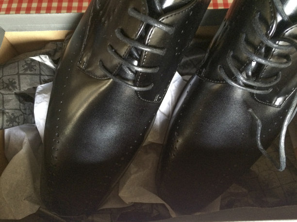 拆箱新黑色礼服鞋图片下载