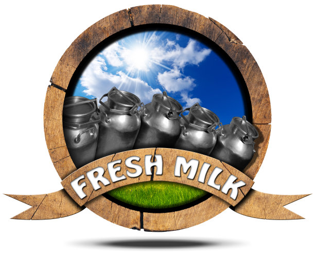 鲜牛奶-木制图标与罐头图片下载