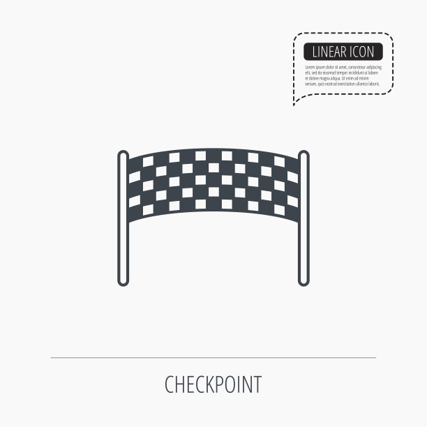完成检查点图标。马拉松旗帜的迹象。图片下载