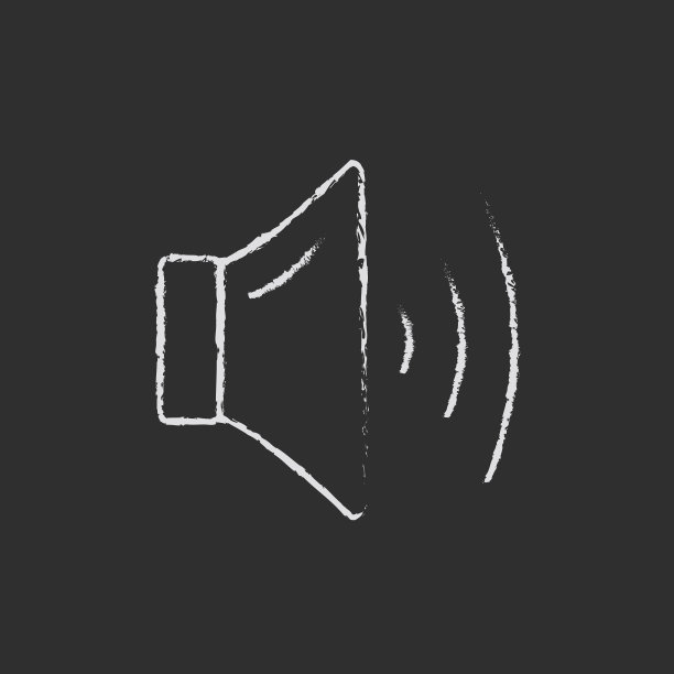 用粉笔绘制的高音量扬声器图标图片下载
